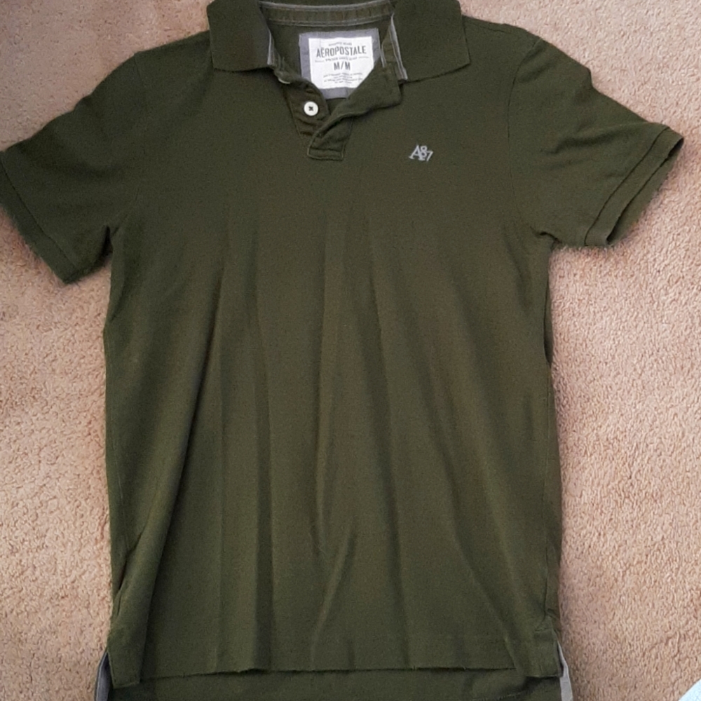 Dark green men's polo